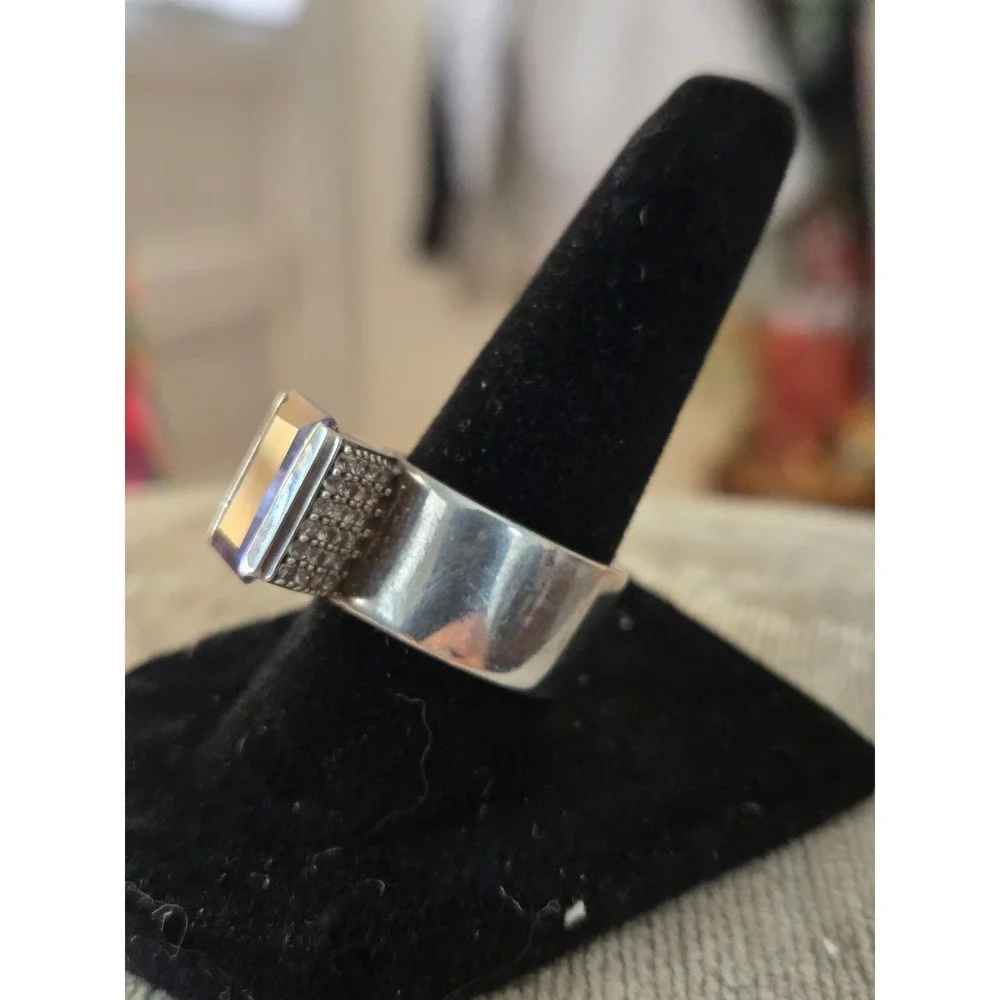 Artisan Amethyst Sterling Ring Sz 7.5 Vintage Stunning!